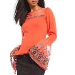 BNWT Free People High Tides Bell Sleeve Top